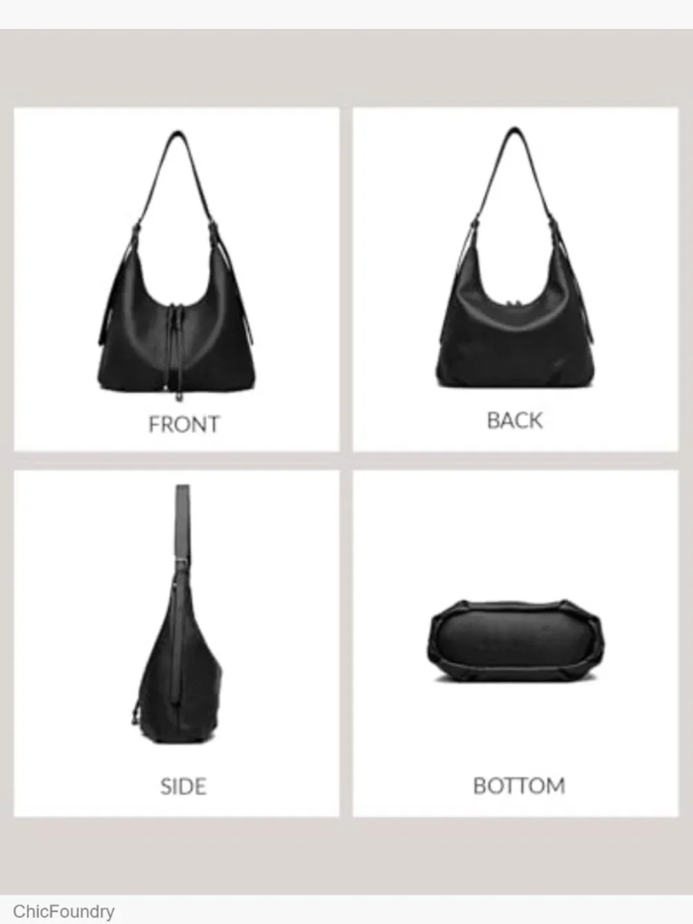 Ultra Soft Vegan Leather Slouchy Hobo Shoulder Bag Tote Crossbody